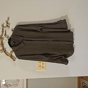 Army green crepe blouse